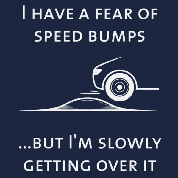I have a fear of speed bumps