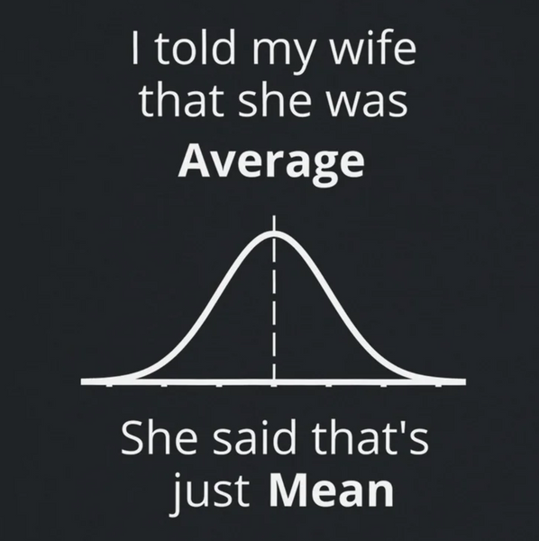 I told my wife that she was average