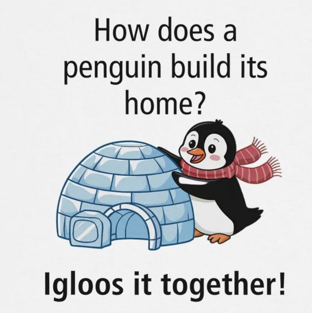 How does a penguin build its home?
