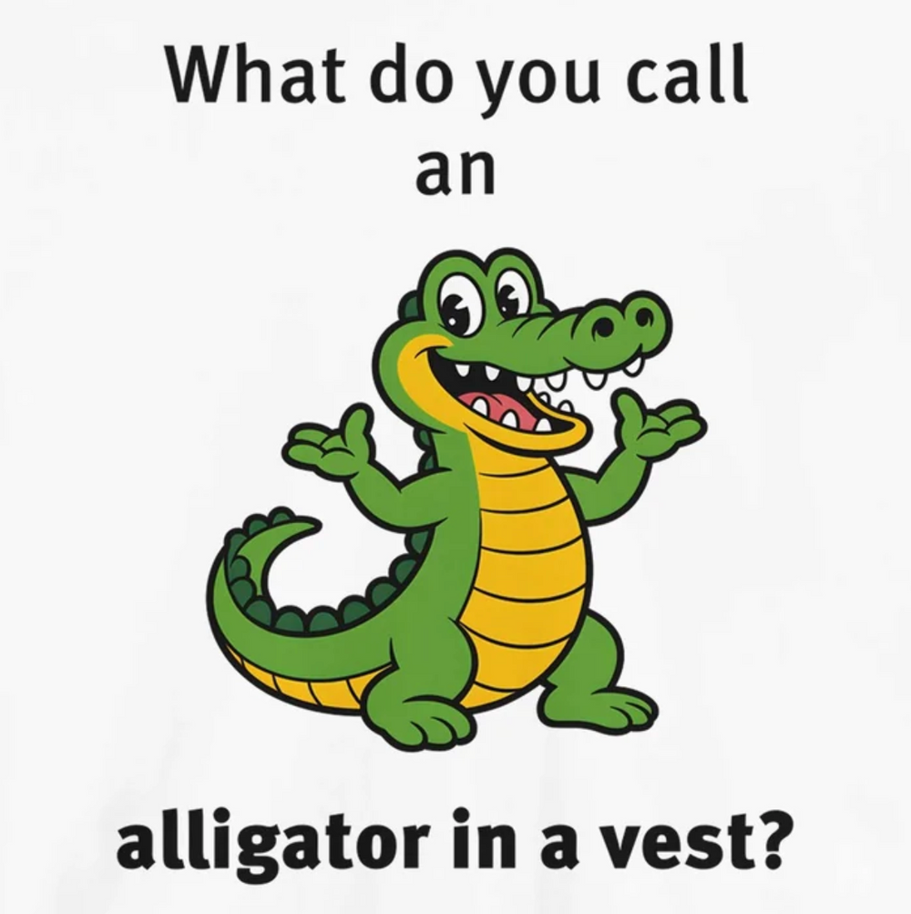 What do you call an alligator in a vest?